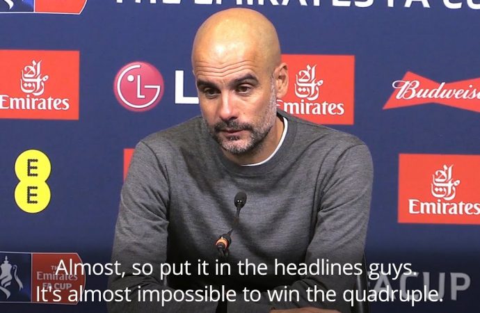 PEP GUARDIOLA: “IT IS ALMOST IMPOSSIBLE TO WIN THE QUADRUPLE